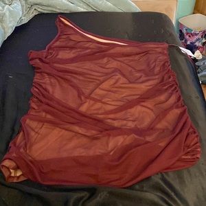 Brand new with tags, Torrid red wine mesh, one shoulder cami, size 3
